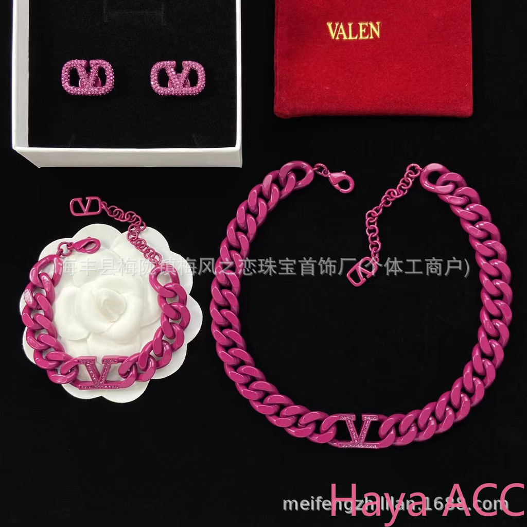 Anting berlian penuh kalung perak temperamen rantai klavikula retro gelang serbaguna untuk pria dan 