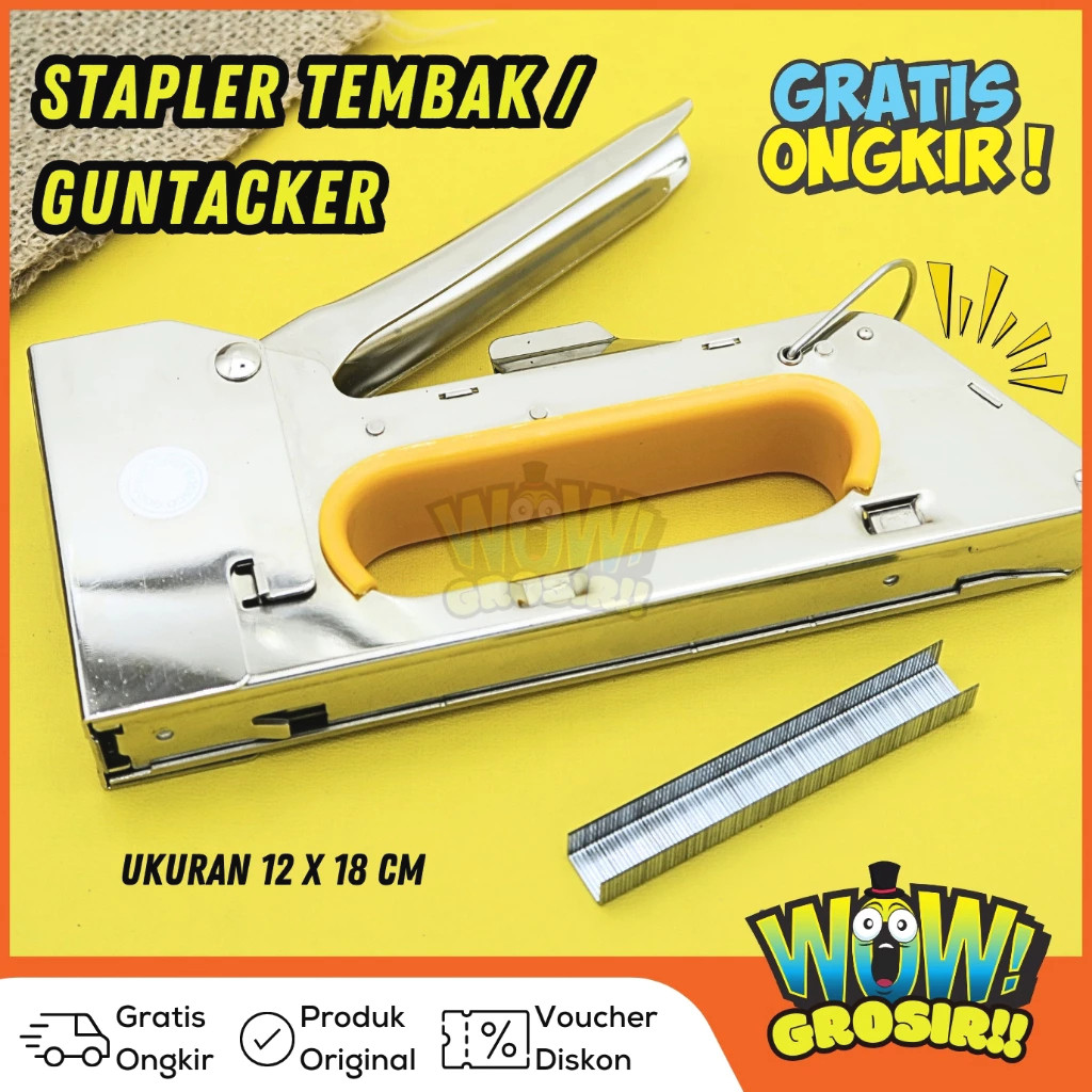 

WOWGROSIR Staples Tembak Gun Tacker BOSSCO + Isi atau Refil 13/8 Stapler Staples | Stepler Tembak BOSSCO | Stepler Gun BOSSCO | Stapler Tembak | Stapler Gun