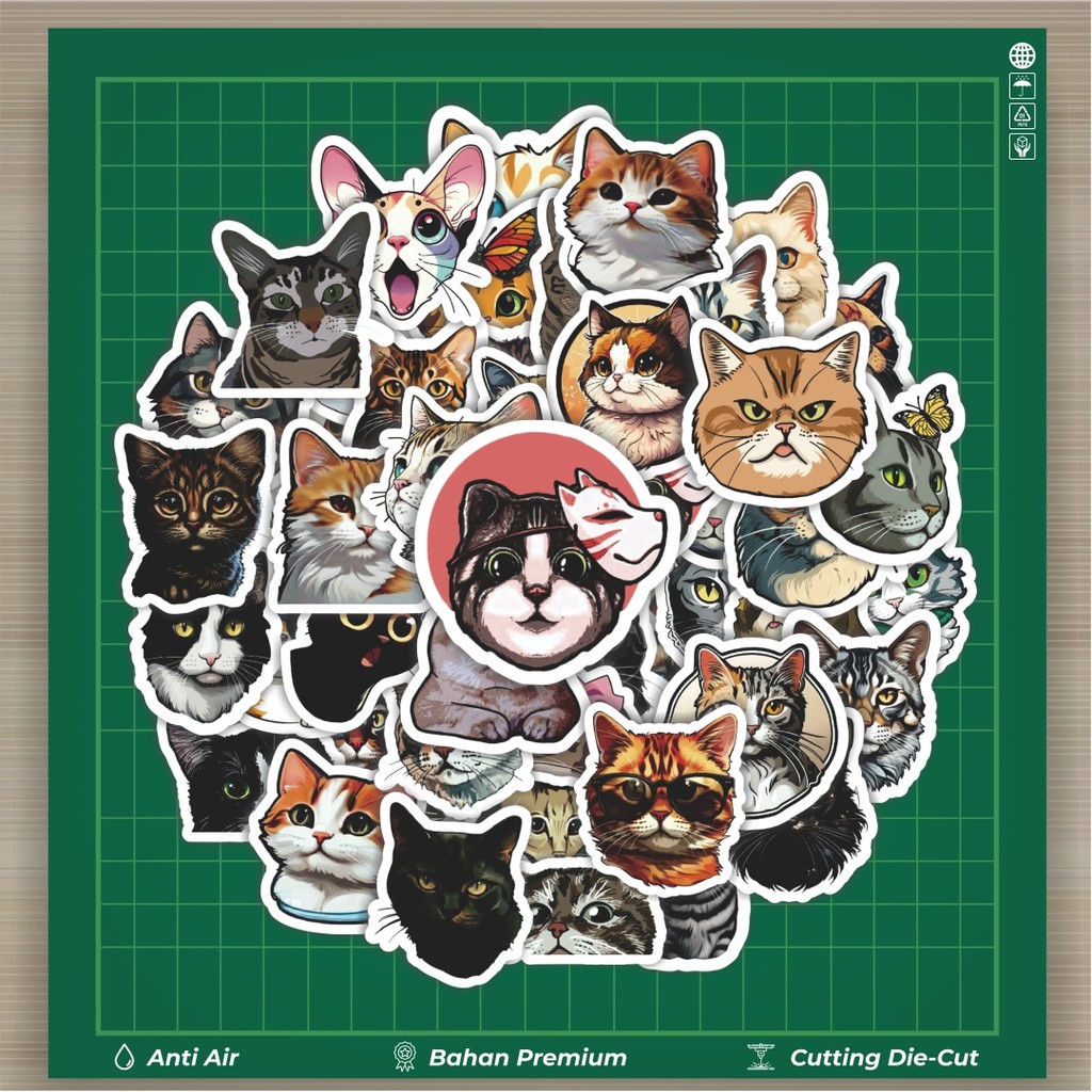 

HOT 50 PCS STIKER Stiker Cat/Kucing Kawaii V3 Stiker Fashion Cars Decal Dingin Kartu Album Custom Vinyl Anti Air- Sticker Aesthetic Buku Journal Koper Casing HP Tablet Laptop Helm Motor Botol Minum