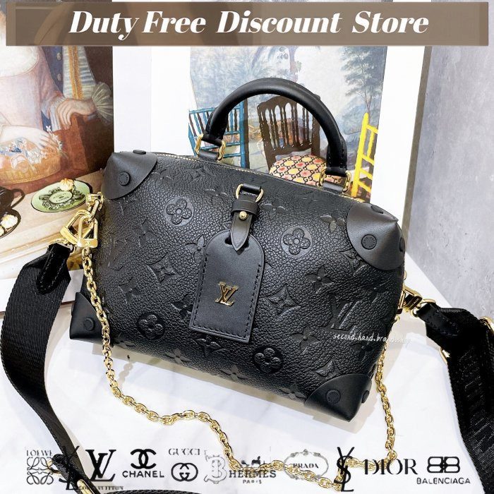 Louis Vuitton (Louis Vuitton) Tas Kulit Hitam Crossbody Oblique untuk Wanita (Tas Bahu / Tas Pola Da