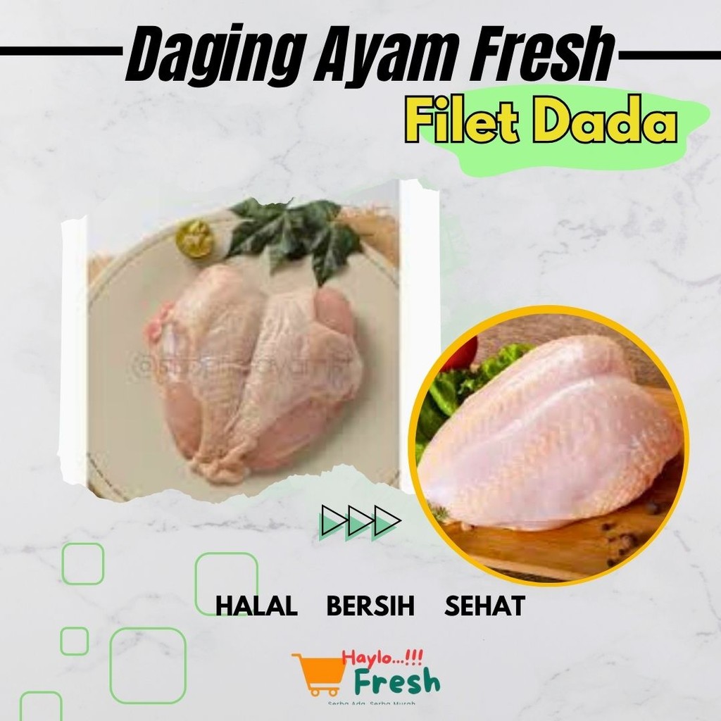

Dada Fillet Dada Ayam Tanpa Kulit / Boneless Chicken Breast 500gr 1kg Full Protein Masakan Harian