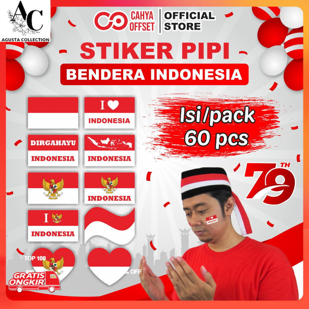 

Serba Agustus / 5.5 COD Stiker Pipi Bendera Merah Putih Indonesia Sticker Tempel Kemerdekaan 17 Agustus Dirgahayu RI