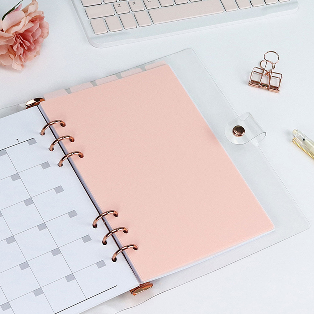 

2 Sets Of Pink PP Binder Dividers Loose Leaf Page Markers A5 A6 Index Classifier For Journals And Notebooks