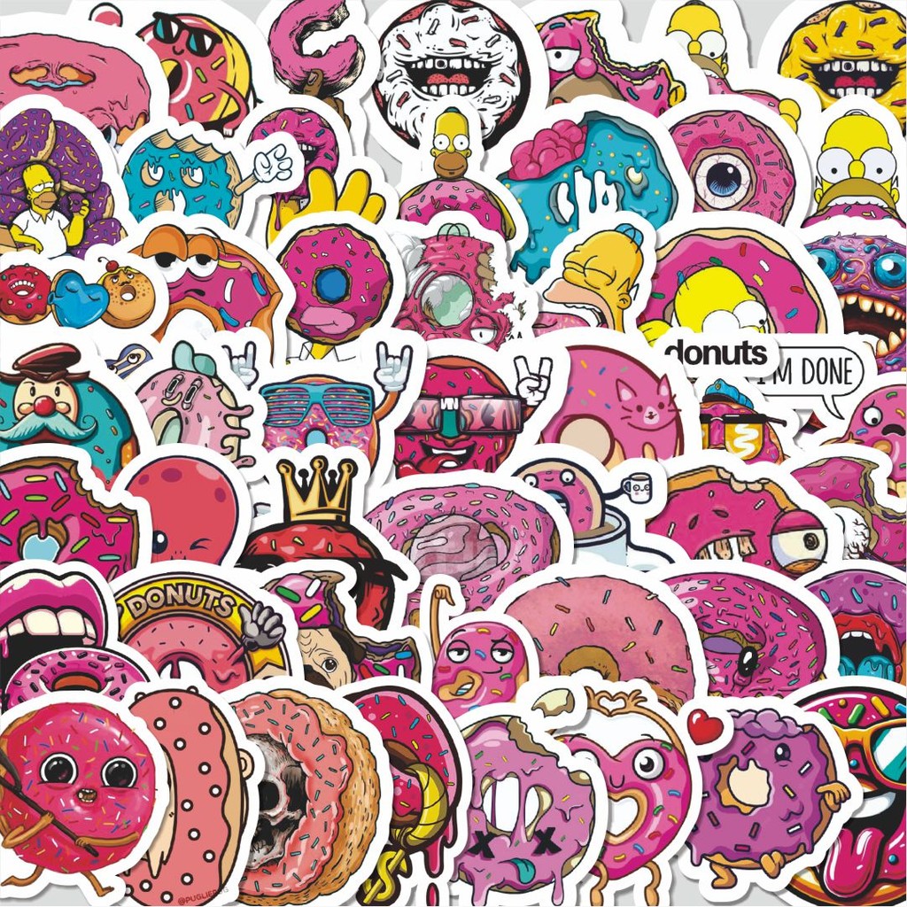 

Stiker Cutting Pack Stiker I Want A Donut Series Isi 100Pcs Series Aesthetic Lucu Keren Untuk Koper Bahan Vynil