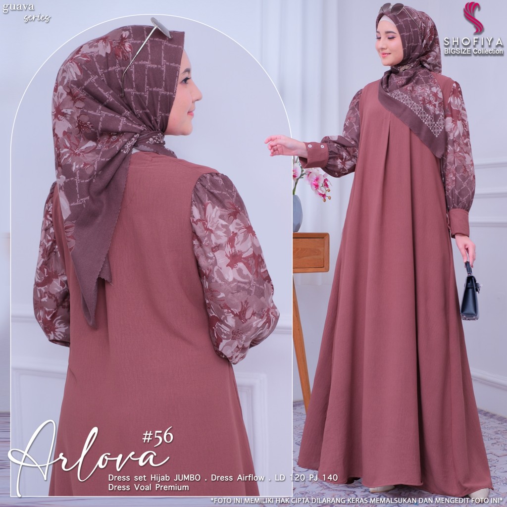 ARLOVA #56 JUMBO DRESS SET HIJAB LD 120 AIRFLOW ORIGINAL BY SHOFIYA