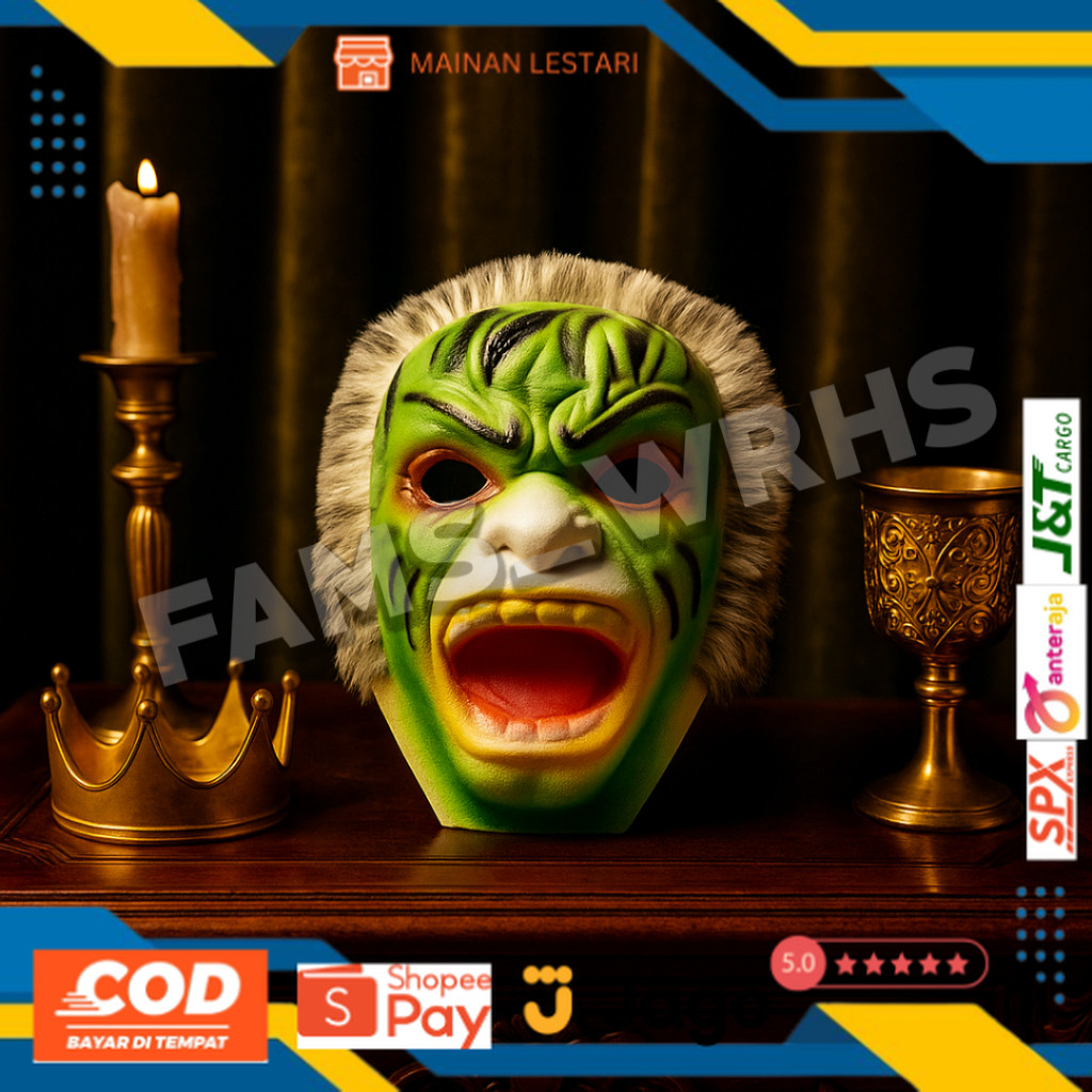 Topeng Hanoman Hijau Spons Topeng Hulk Topeng Anoman Topeng Anak ml