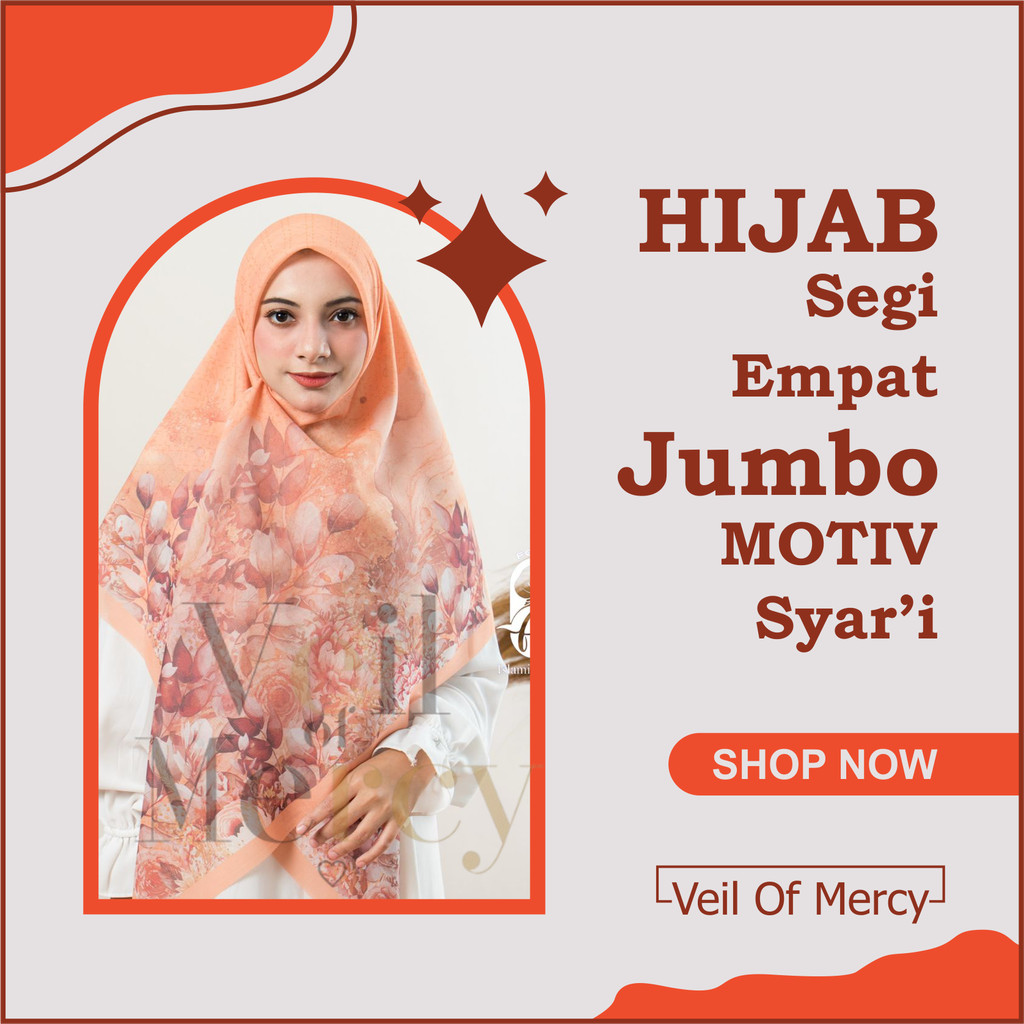 Hijab Segi Empat Jumbo Motif Syari – Voal Denay Series - Hijab Jumbo Motif