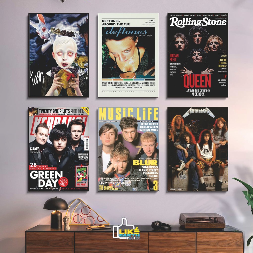 poster kayu band Oasis A3 30X40 the beatles paramore nirvana metallica queen rolling stone radiohead