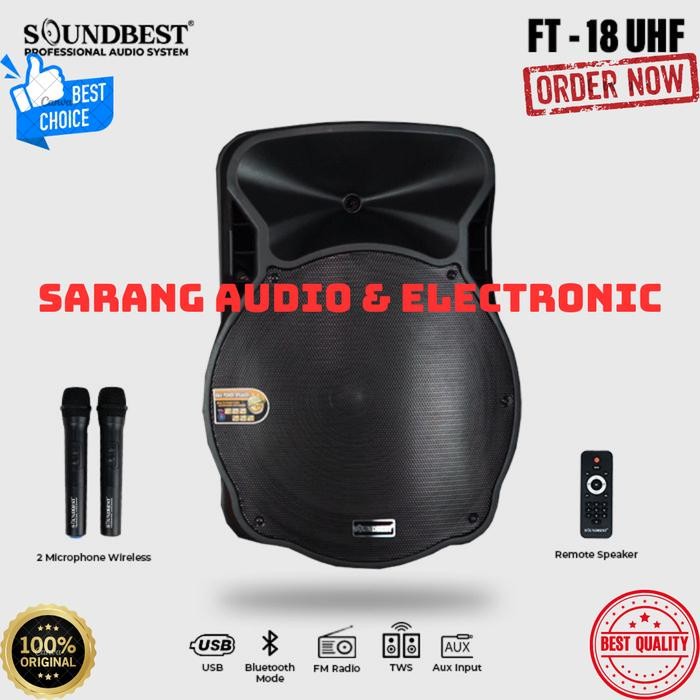 Speaker Portable SOUNDBEST FT 18 Original 18 Inch FT18 Usb Bluetooth