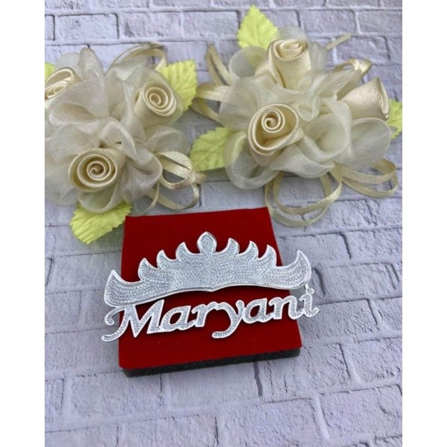 Bros Nama Custom Siger Lampung Bros nama emas silver gold rosegold guru anti karat