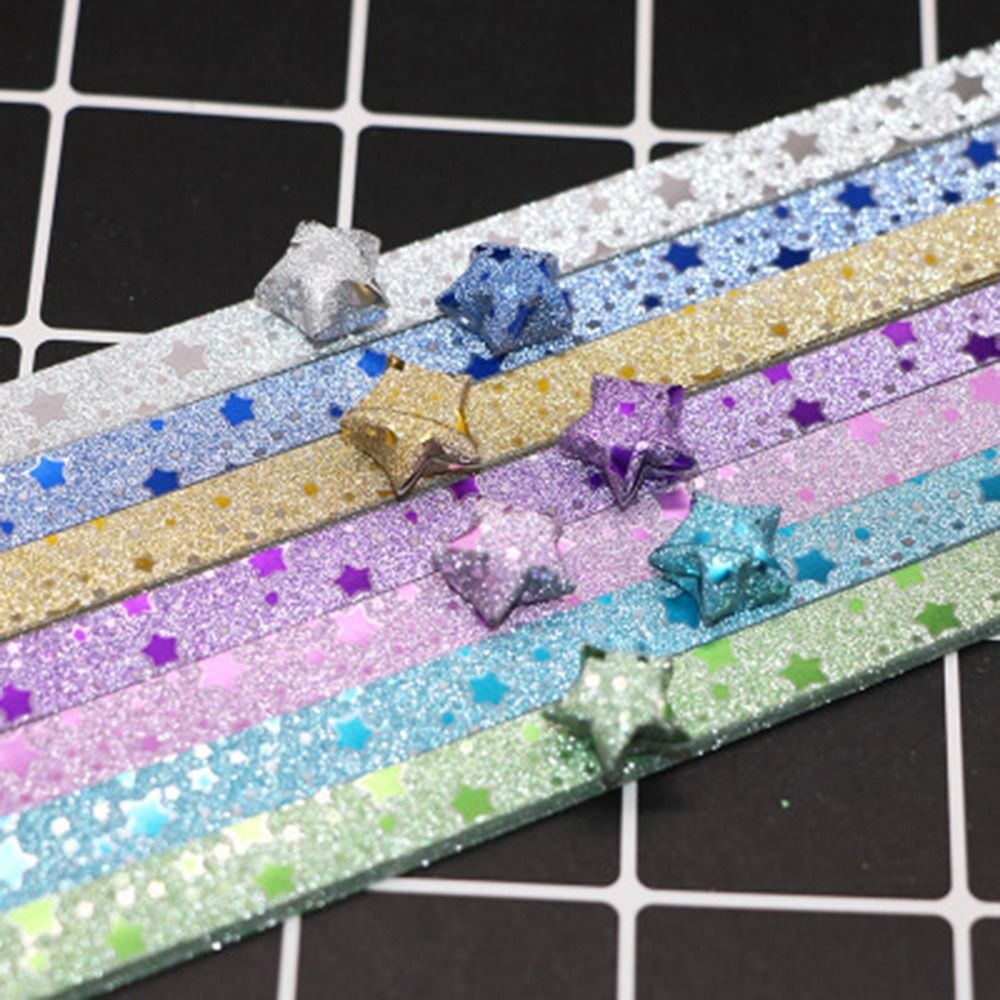 

Star Origami Paper Color Star Paper Strip Double Sided Origami Stars Paper with Cute Pattern Lucky Star Decoration Paper Strips