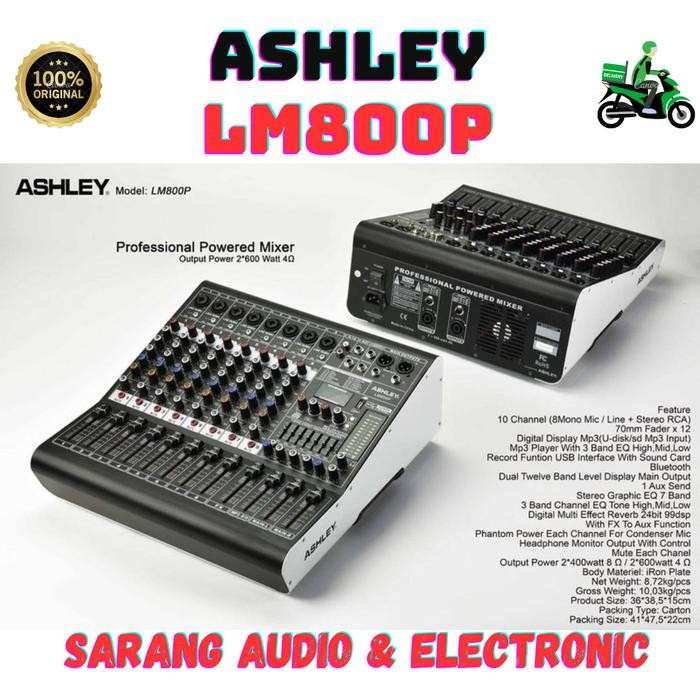 Power Mixer Audio ASHLEY LM800P LM 800 P / 8 Channel ORIGINAL