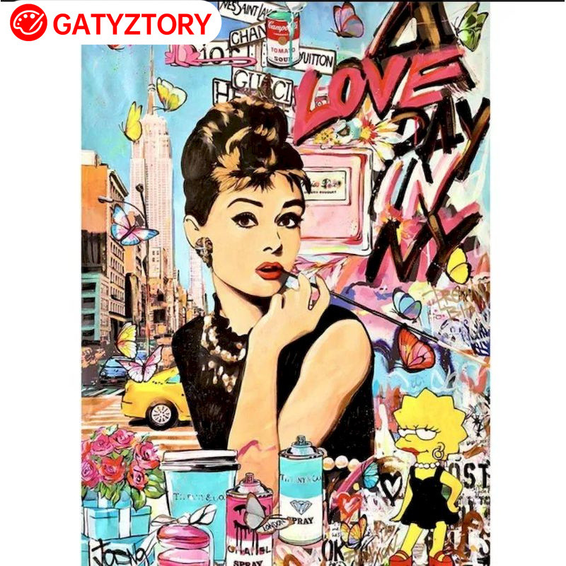 

Oil Painting By Numbers For Adults Monroe Picture Paint By Numbers Figure Canvas Painting DIY Handmade Home Decor Craft