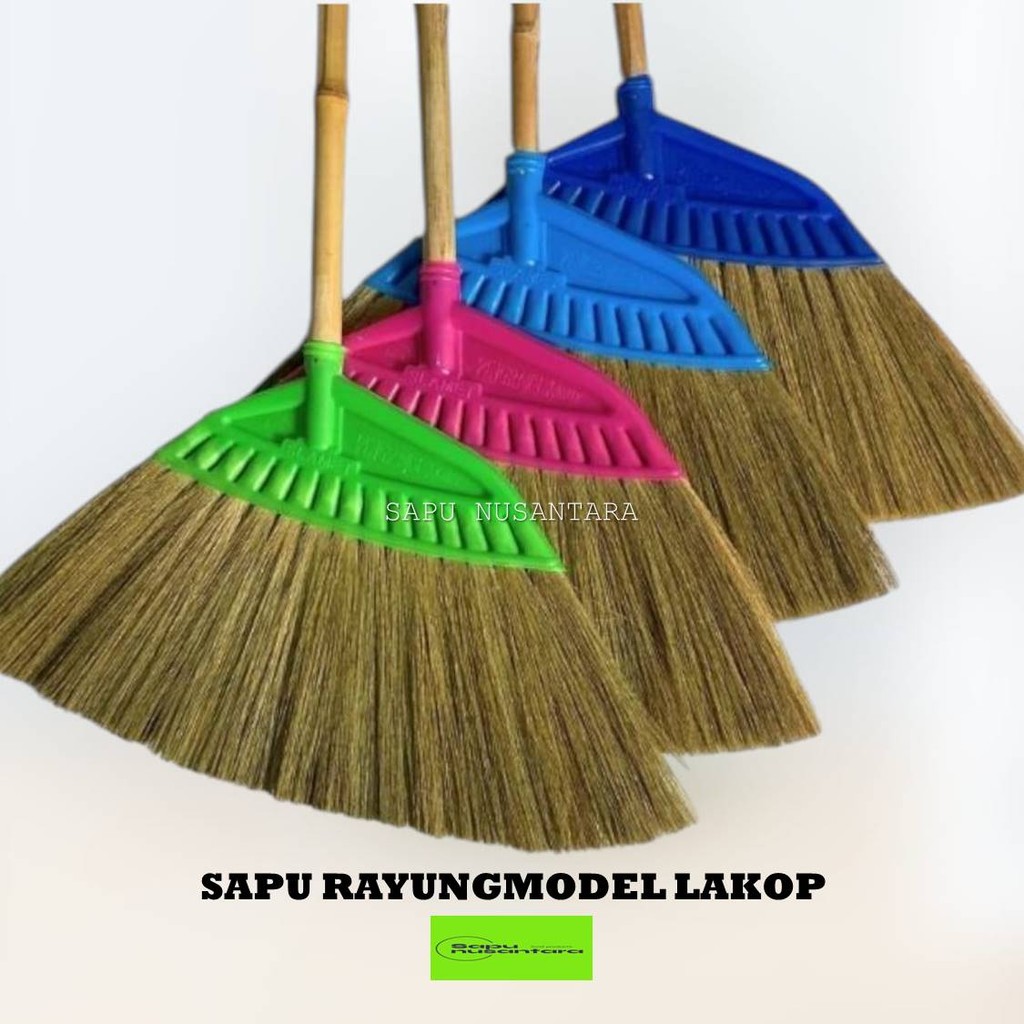 Sapu Lantai Murah Sapu Rayung Gagang Bambu Kuat dan Awet [ MODEL RAYUNG LAKOP ]