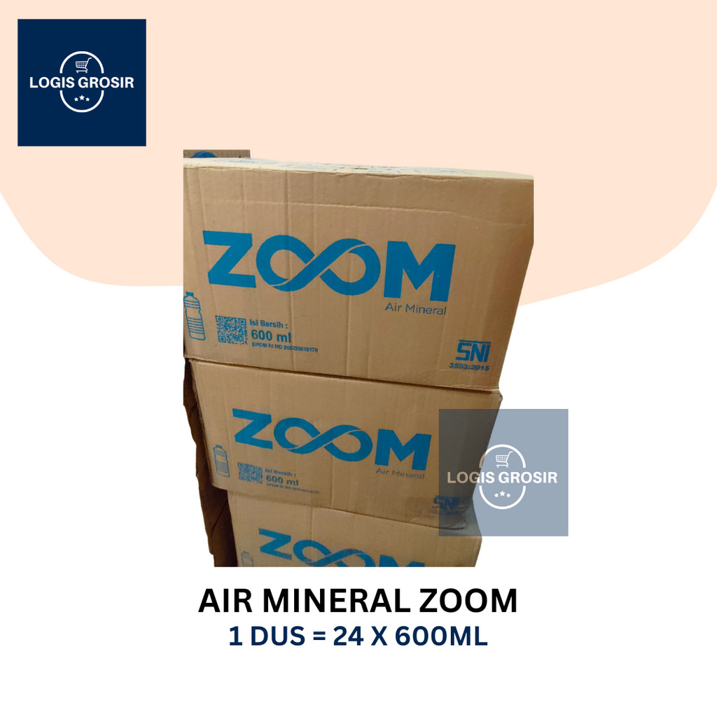 

ZOOM Air Mineral Botol Tanggung / Sedang 600ml 600 ml Dus Karton MURAH