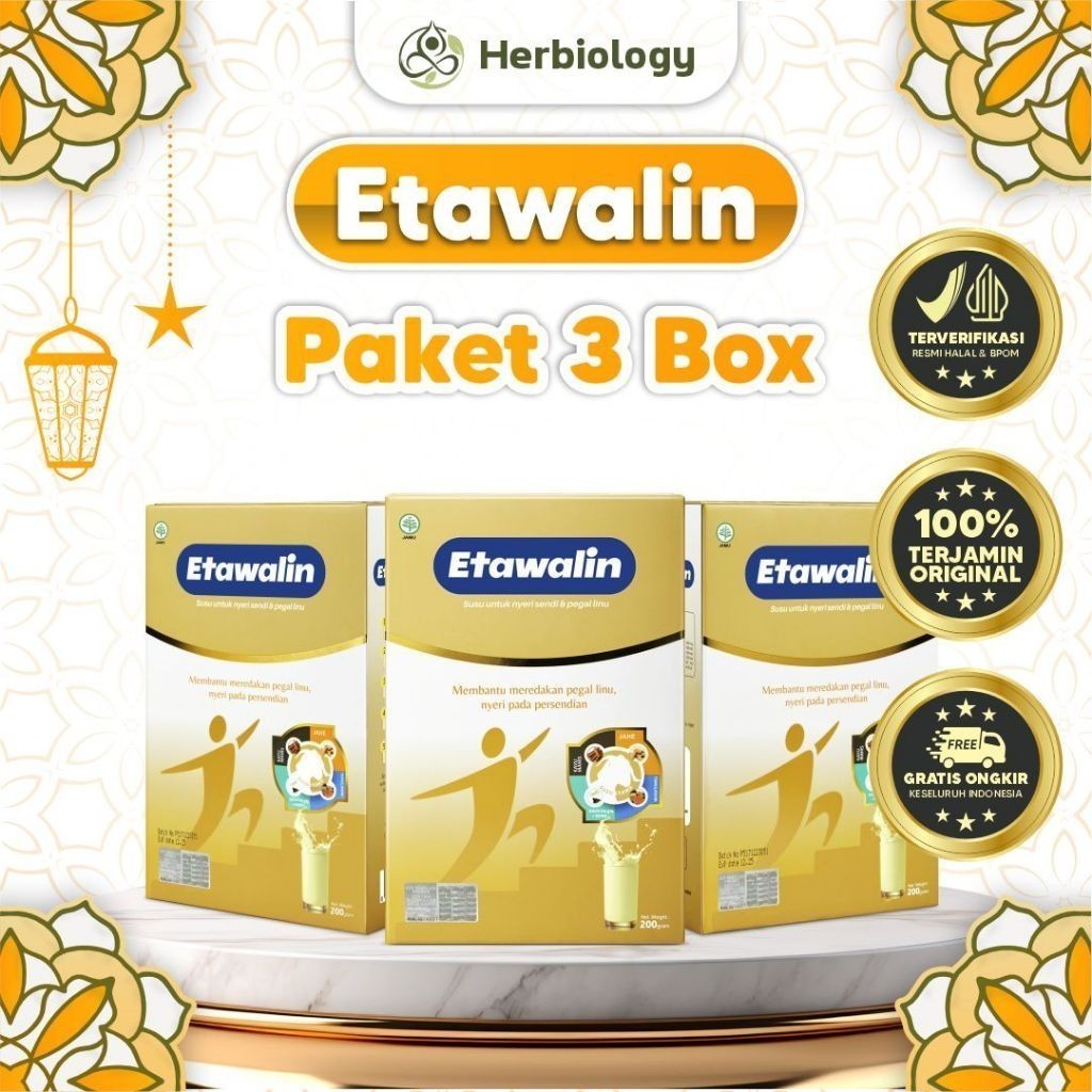 

Kemasan 3 Box Susu Kambing Etawalin Membantu Atasi Permasalahan Tulang Dan Sendi - Isi 200 Gram