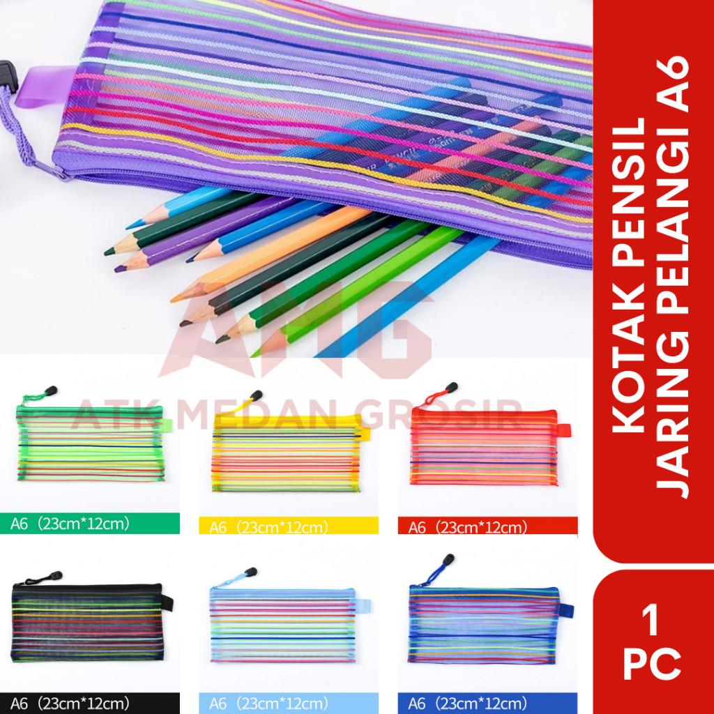

KOTAK PENSIL KAIN JARING PELANGI A6 BISA PILIH WARNA