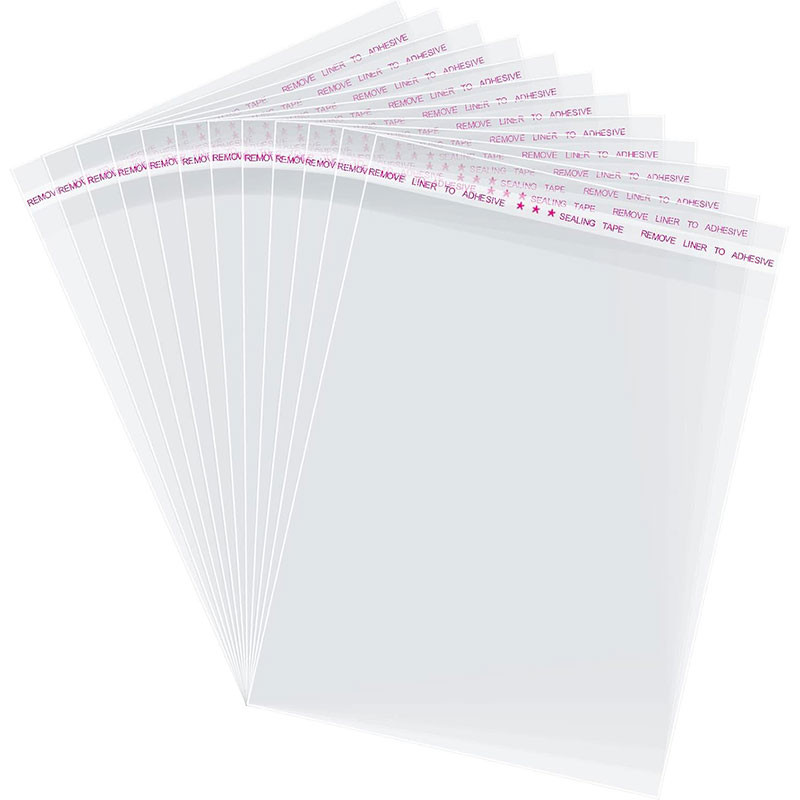 

30/50/100pcs Self-Adhesive Transparent Plastic Bags,Various Sizes,OPP Gift Bags,Hair Clips,Storage Bags,Clothing,Sock