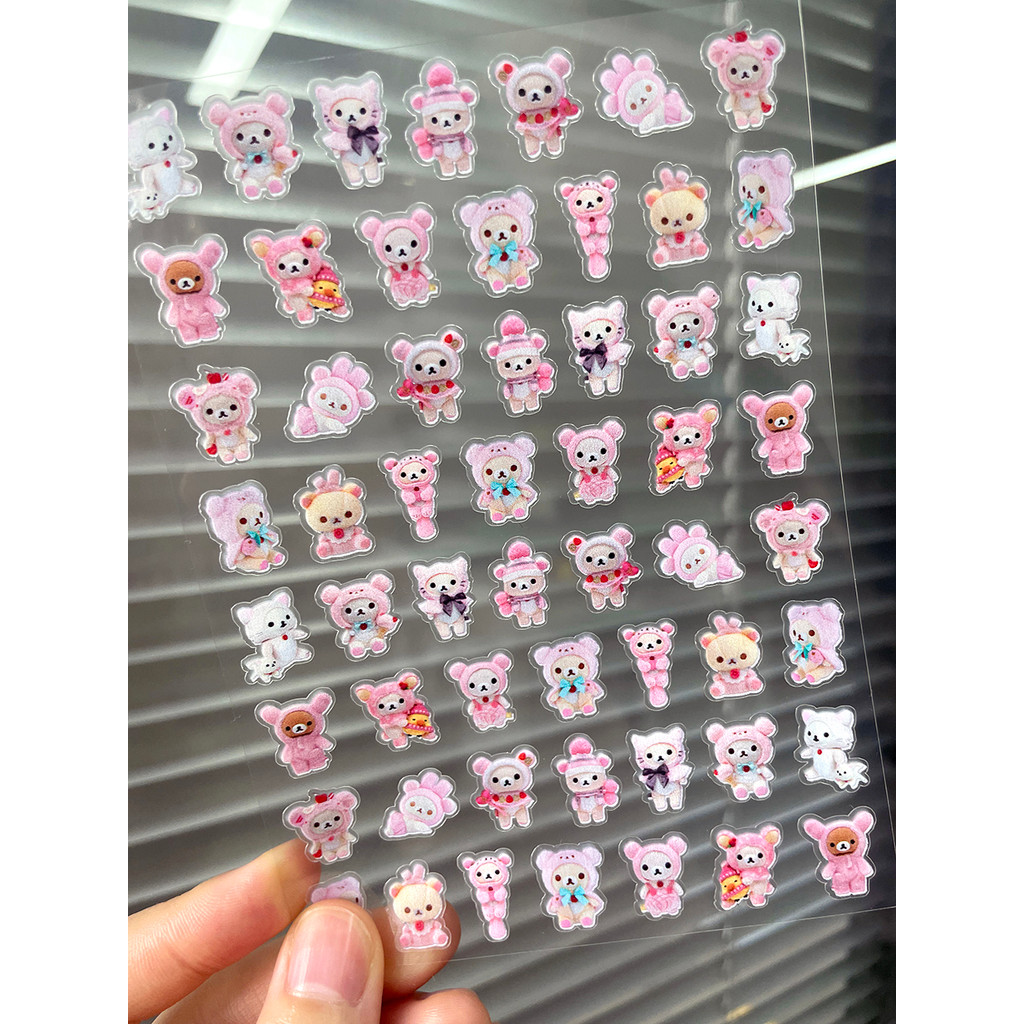 

Cartoon Cute Rilakkuma Diy Pvc Adhesive Stickers Nail Art Decor Pink Series Scrapbook Handbook Waterproof Sticker Toy Gifts