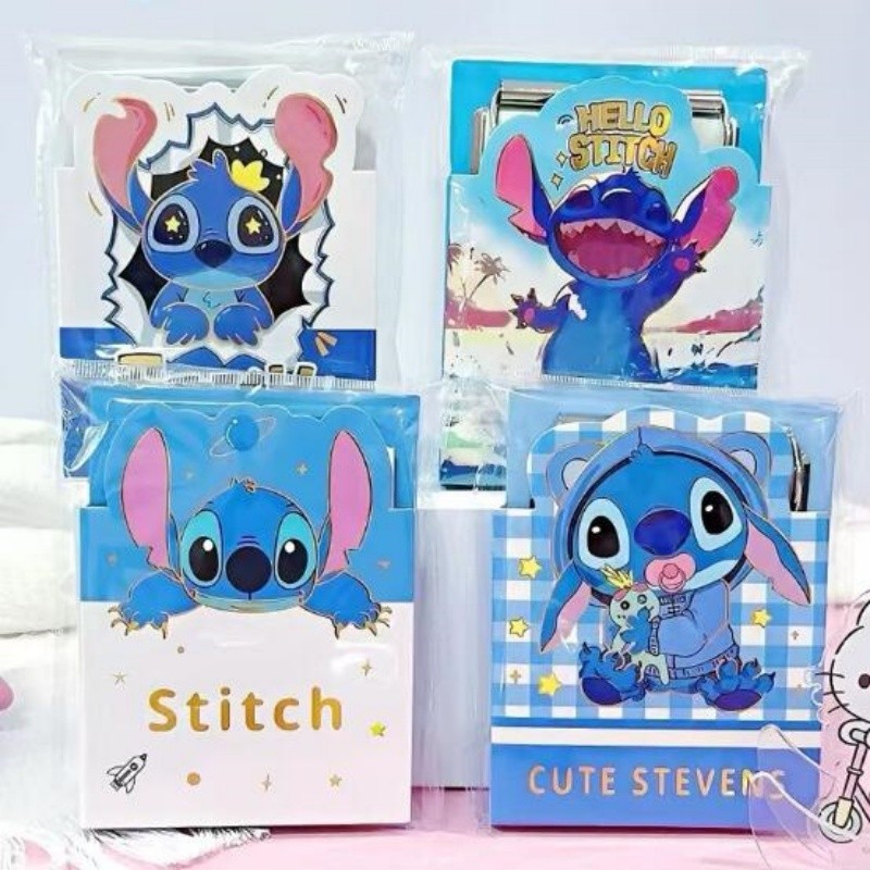

8/24pcs Kawaii Disney Stitch Board Clip Memo Cute Portable Note Book Diary Planner Stationery Gift School Supplies