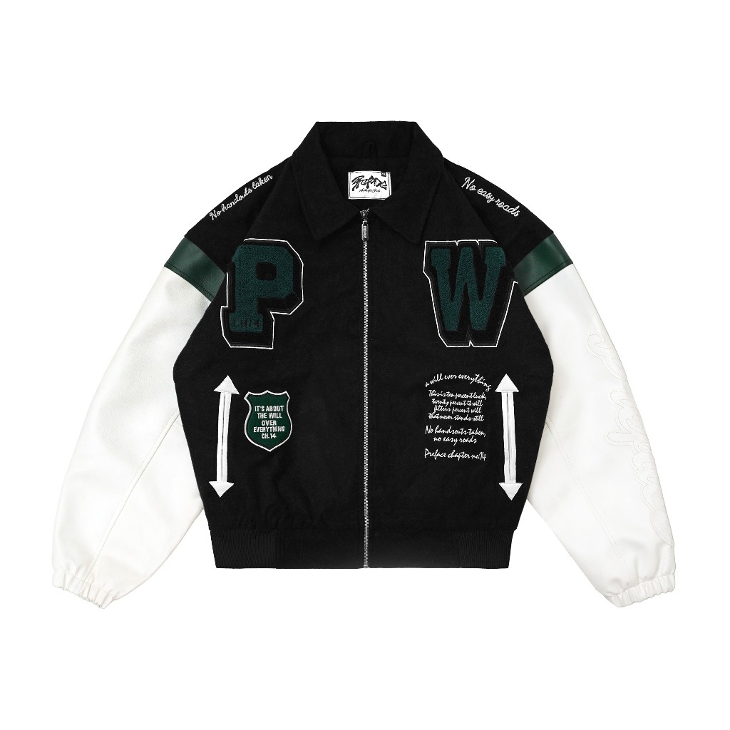 PREFACE Willdriven Varsity Jacket Black
