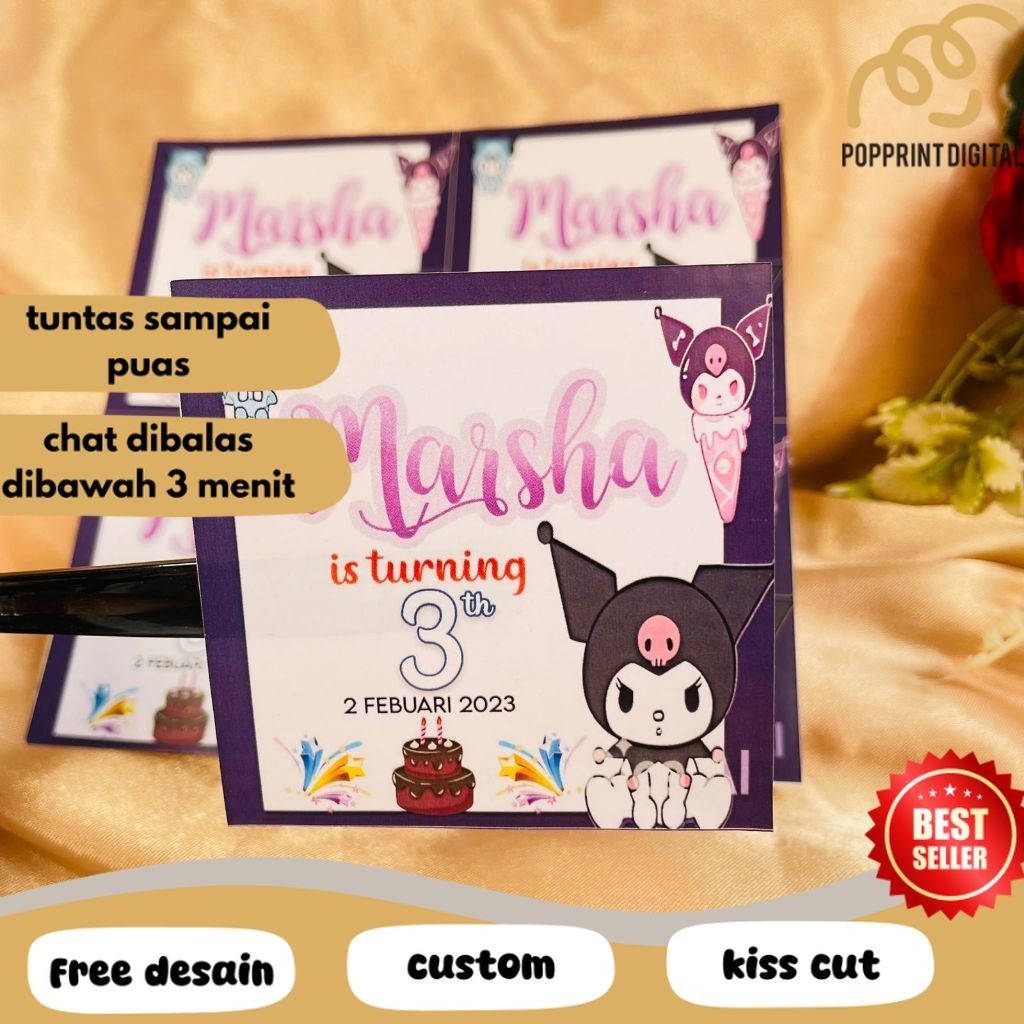 

PpD 2-4 Stiker Ultah Anak Ulang Tahun Label Bentuk Kotak Sticker Ulang Taun Uk.Kecil