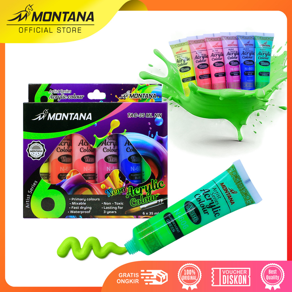 

MONTANA Cat Akrilic Akrylic Color Set 6 Warna TAC-35ML Series