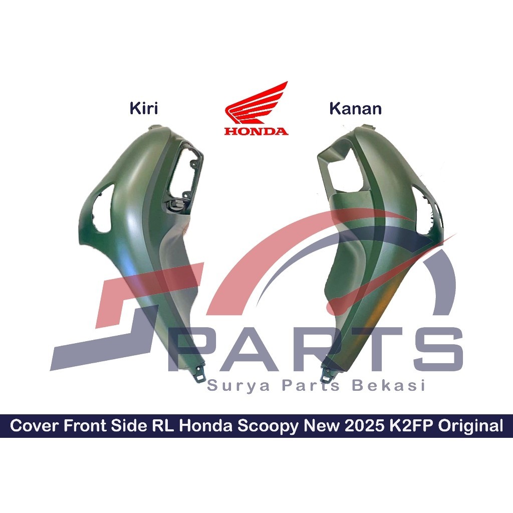 Cover Body Samping Depan Scoopy 2025 Cover Sayap Scoopy New 2025 Kanan Kiri Hijau Doff Original