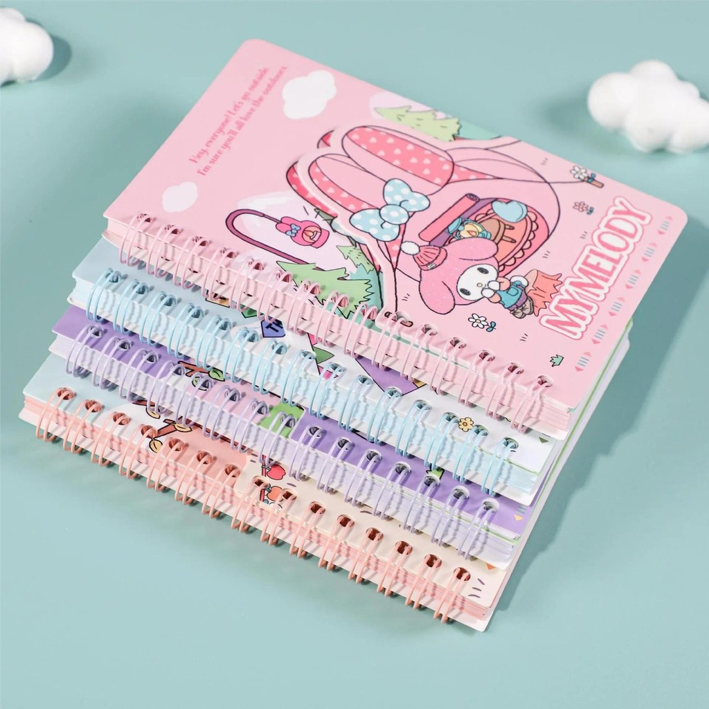 

Sanrio A6 Notebook Coil Book Kuromi My melody Cinnamoroll Hello Kitty Learning Stationery Unique Kawaii Cover Design For Student