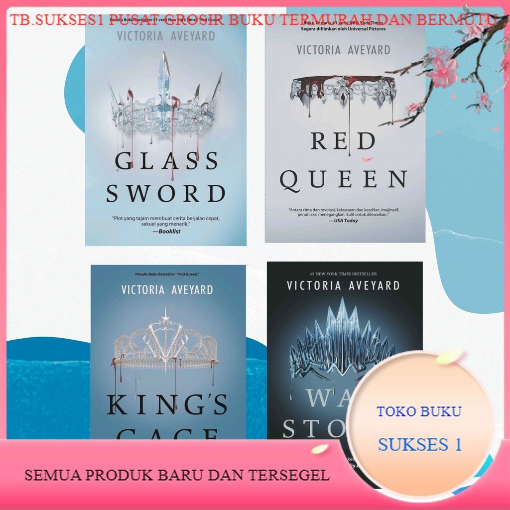 (Indo) Seri Buku Novel Victoria Aveyard (Red Queen, Kings Cage, Glass Sword, War Storm)