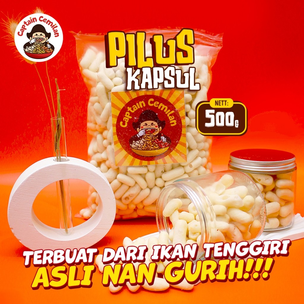 

500gram Pilus Kapsul Original Ikan Tenggiri Ikan Gurih Renyah Captain Cemilan snack snack kiloan makanan ringan cemilan