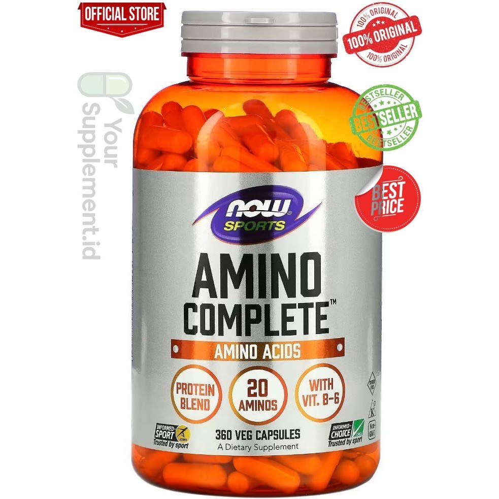 Now Foods Sports Amino Complete 360 Capsules protein muscle otot - 360caps