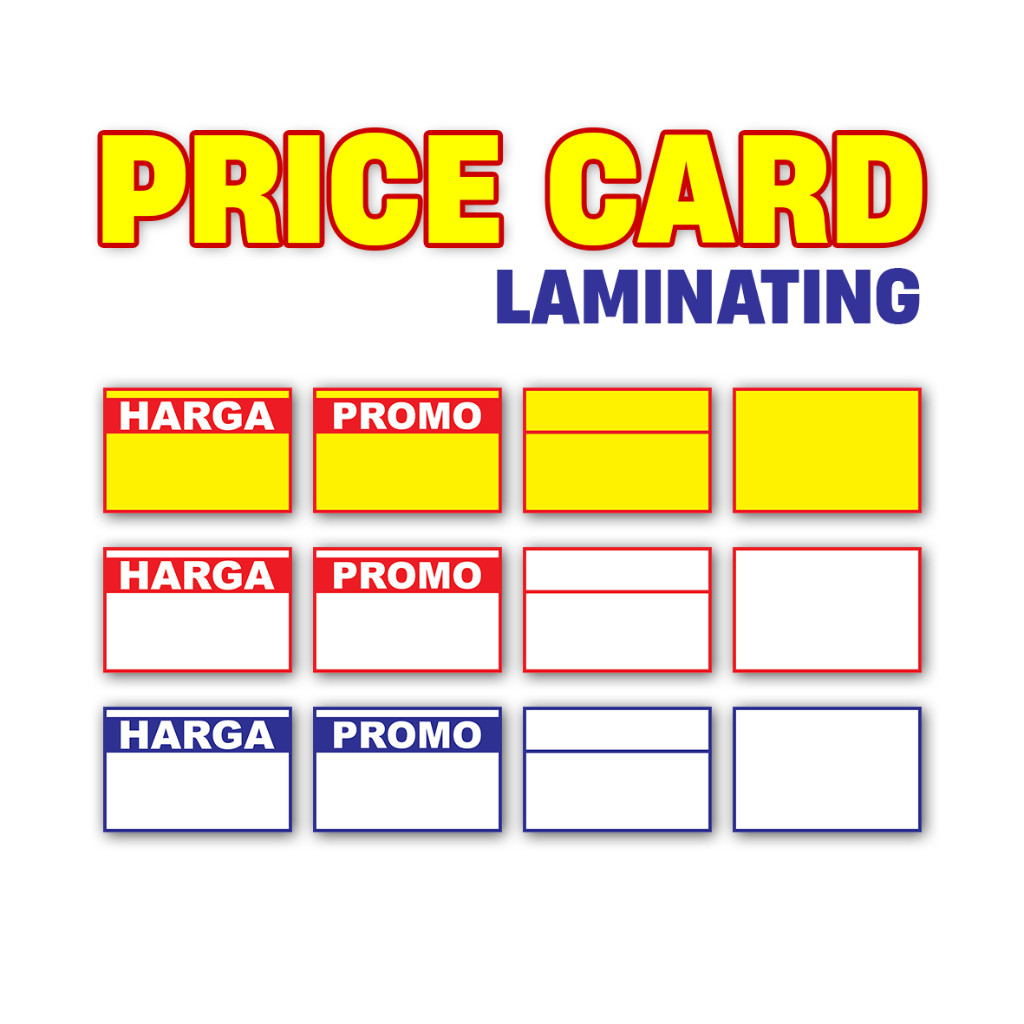 

(12 pcs) Card Price Tulis Tangan bisa Di hapus bisa di tulis / Card sudah laminating