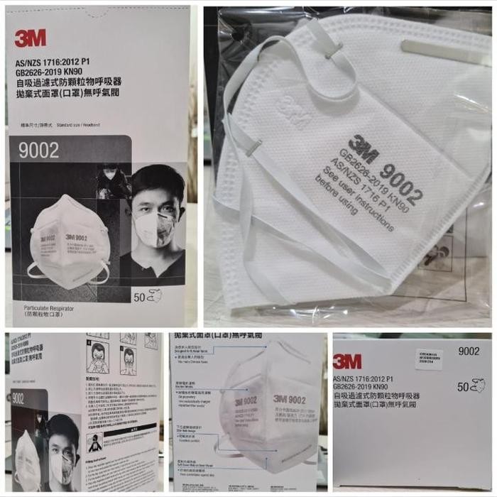 Masker 3M 9002 KN95 Headloop Original 50pcs High Quality