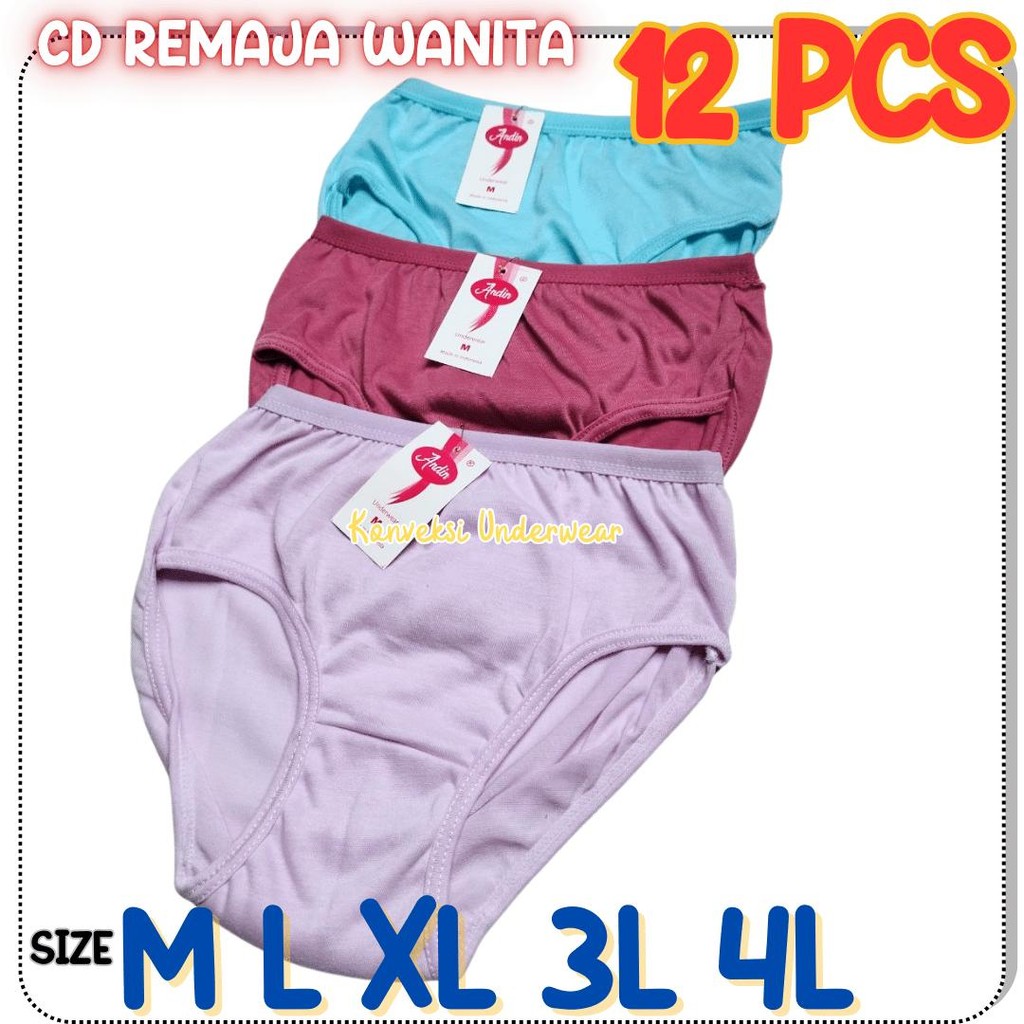 Grosir 12 PCS Celana Dalam Perempuan Anak Remaja Wanita CD Wanita Import SD SMP SMA Dewasa