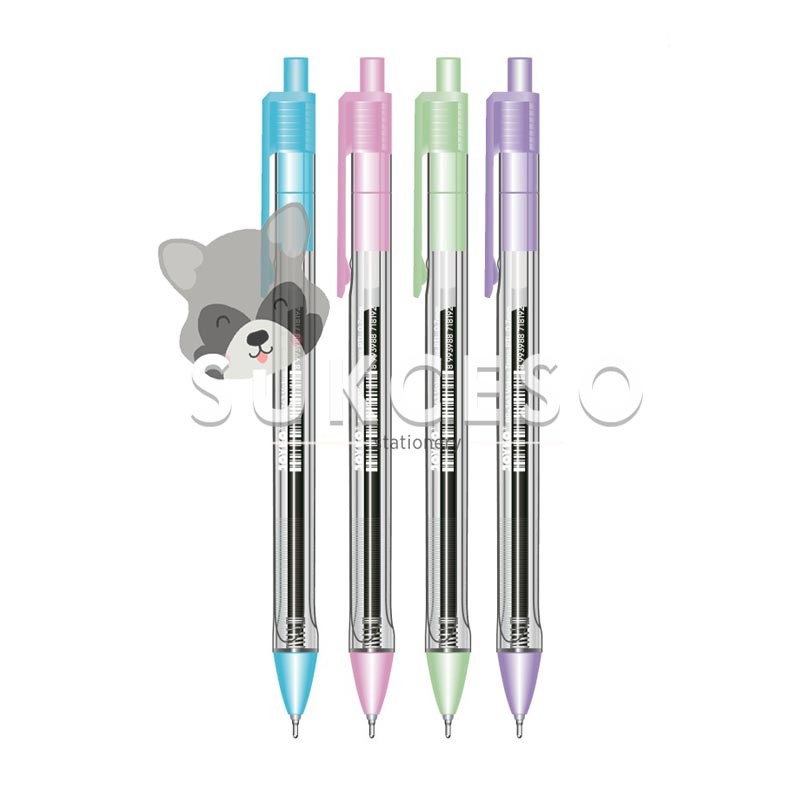 

Pulpen Joyko BP-363 Vocus Trans Pastel 0.7mm Retractable Pulpen Pena Cetek Transparan Murah