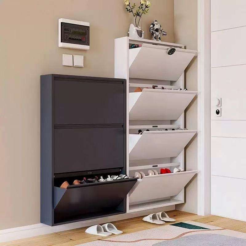 Lemari Sepatu Tertutup 2-3 Susun Rak Sepatu Susun Besi Tertutup Rak Sepatu Besi Kuat Tebal