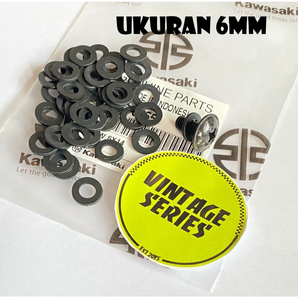 RING PLASTIK BAUT BODY NINJA R SS RR NEW OLD FAIRING O RING BAUT 6MM  RING NYLON  ( RING BAUT VISOR 