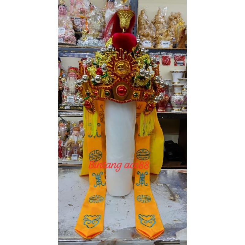 topi tatung warna kuning lengkap