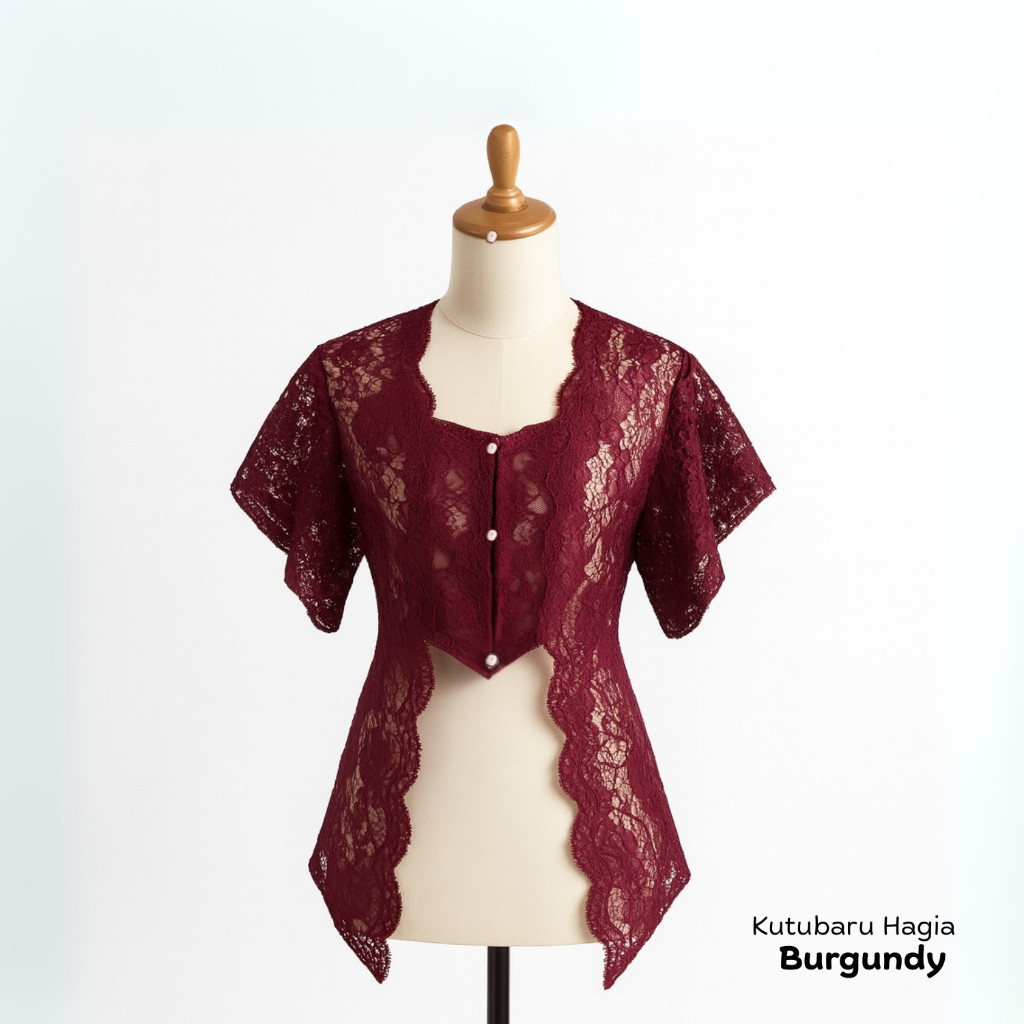 Outer Kebaya Hagia Brukat Kutubaru Modern | Atasan + Rok Lilit Wisuda Setelan Kondangan Simpel Elega