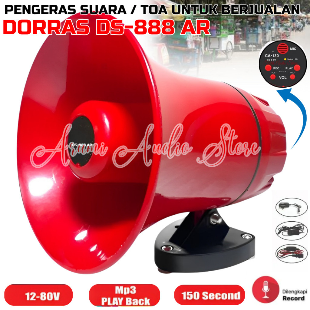 New Toa Pengeras Suara Megaphone DORRAS DS-888AR Bisa Sirine Dan Rekam | Speaker Toa Amplifier Set S