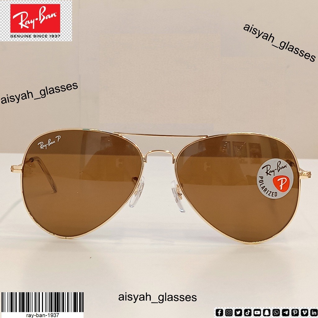 (COD) Kacamata Rayban Rayban Aviator RB3026 Polarized Lensa Brown