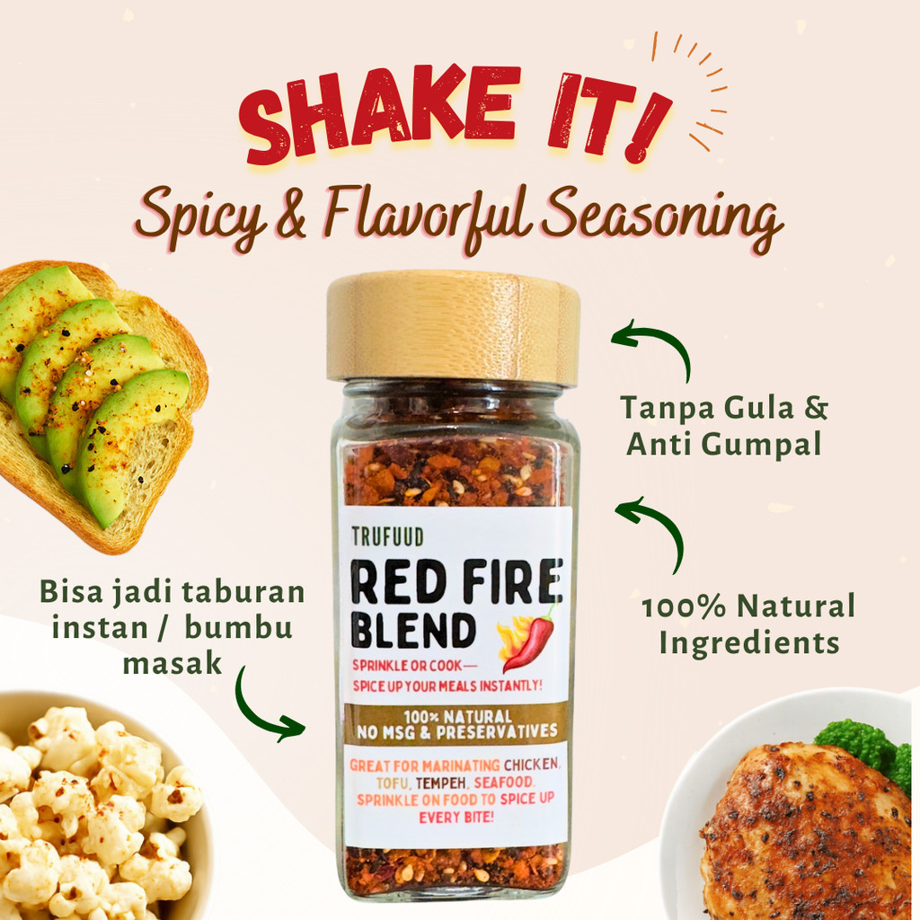 

TRUFUUD Bumbu Tabur Semua Rasa Wijen Umami Asin Gurih NO MSG Tanpa Pengawet Bumbu MPASI - Red Fire Blend