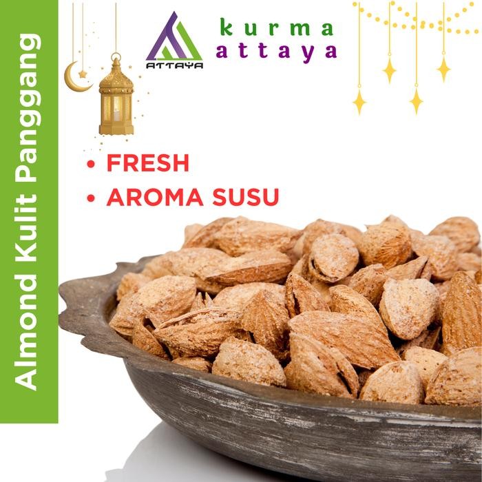 

Kacang Almond kulit panggang / Roasted Almond Kemasan 500gr