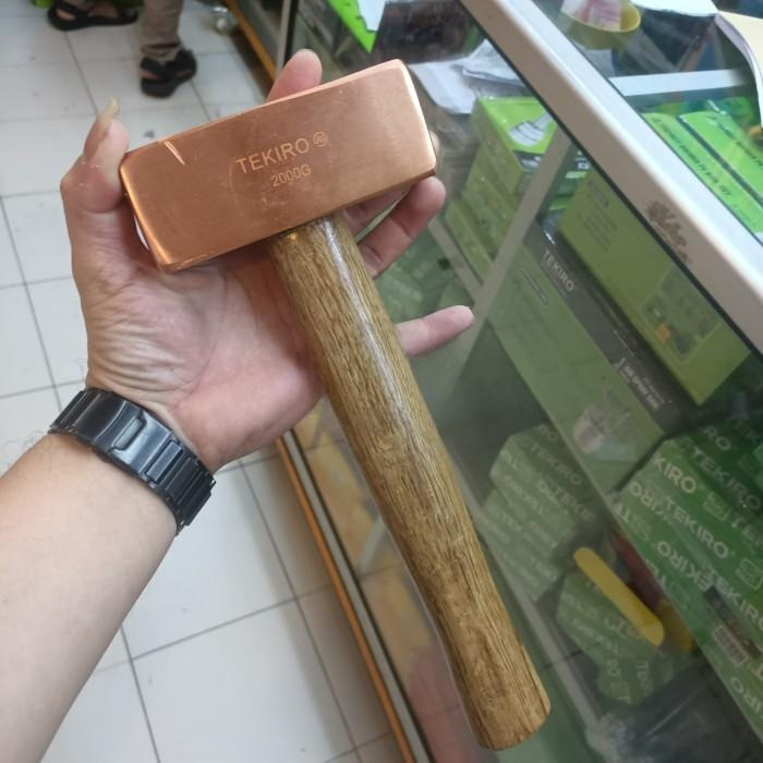 palu tembaga 2000g tekiro / palu tembaga gagang kayu tekiro 2kg 4lb - Not Specified -smta