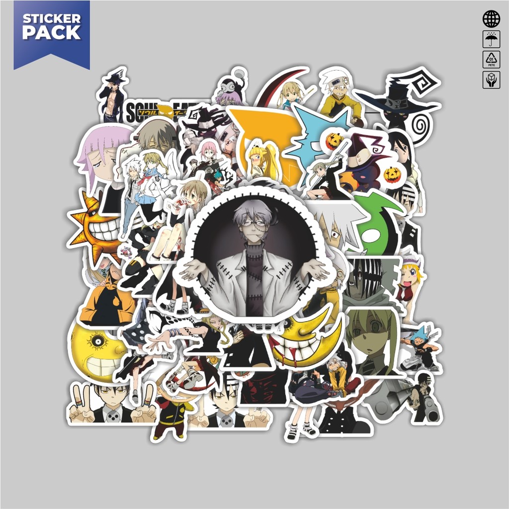 

[100PCS]Stiker Pack Stiker Anime Series Soul Eater Character Mix 2 Aesthetic Vinyl Anti Air Dekorasi Sticker Laptop Buku Journal Koper Helm Casing HP Gitar Helm Skateboard