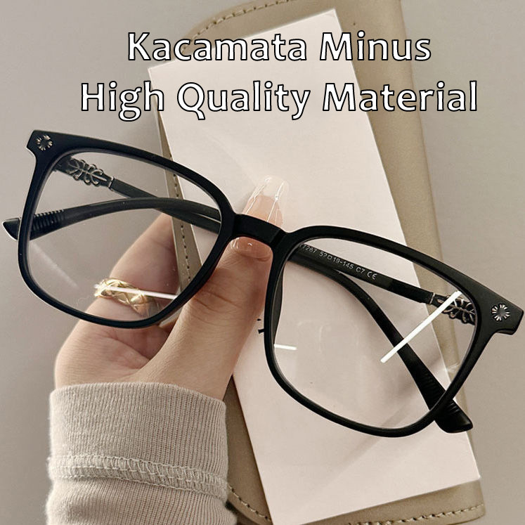 Minus Rabun Jauh Kacamata Minus Rabun Jauh Frame Plastik Gagang Besi Anti Blue Light Model Retro Kac