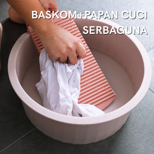 ARS Bak Baskom cuci baju / Ember cuci baju dengan papan penggilas