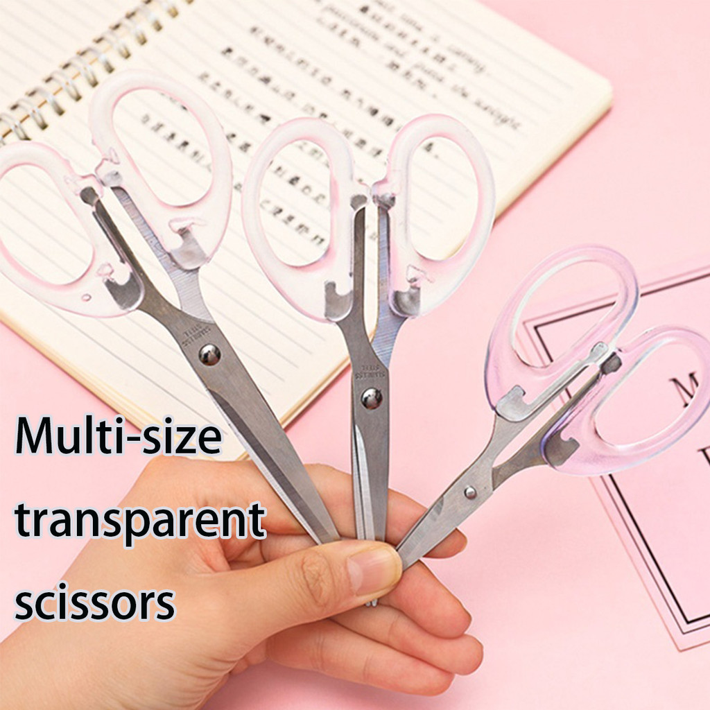 

Gunting kecil aesthetic kertas Tajam transparan Scissors Scrapbook Multifungsi Peralatan Kantor