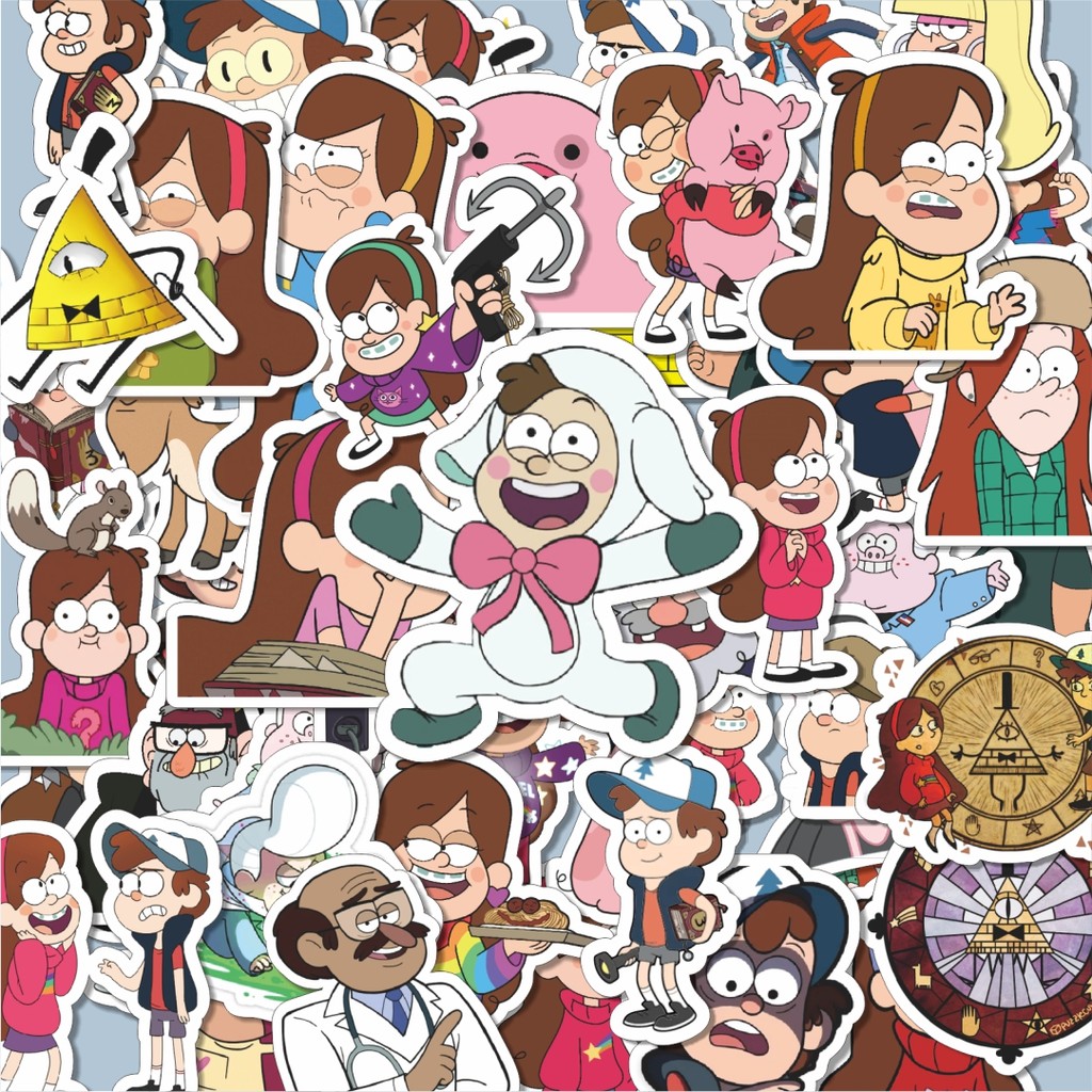 

100PCS Lucu Stiker Kartun Series Gravity Falls Karakter Mix 2 Stiker Aesthetic Stiker Anti Air Stikers Berperekat Waterproof sticker decal buat Motor Helm Buku Journal Koper Casing HP Laptop Botol Minum Hadiah anak